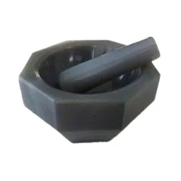 WKM 6 inch Enameled Granite Black Mortar &a; Pestle Set for Grinding of Spices in Kitchen-34