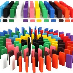 12 COLOR 120 PCS WOODEN DOMINOS BLOCKS TOYS FOR BOYS AND GIRLS, STACKING GAMES-24