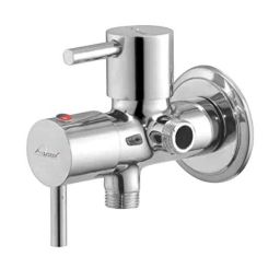 Aquieen Cuff Chrome 2 Way Cuff Fluid Angle Cock with Wall Flange-picture-46