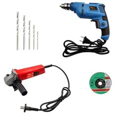 Hillgrove HGCM17M1 4 inch Angle Grinder with 500W Drill Machine &a; 5 Drill Bits Set-13