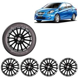 Auto Pearl 4 Pcs 14 inch ABS Black &a; Silver Wheel Cover Set for Honda Amaze-image-51