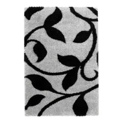 Carpetify 3x5ft Grey &a; Black Florida Collection Fur Rug Carpet, 0718YMDKCKC-28