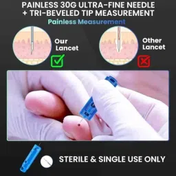 MCP Pain Free Round Lancing Device Pen with 5 Depth Settings &a; 100 Pcs Round Lancets image 4