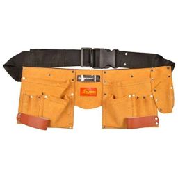 Globus 18.5x7 inch Leather Brown &a; Black Tool Apron with 11 Pockets-10