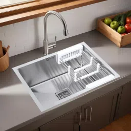 24 X 18 X 9 Handmade Kitchen, Waste Coupling, PVC Pipe Fruit Basket sink set Vessel Sink-image-53