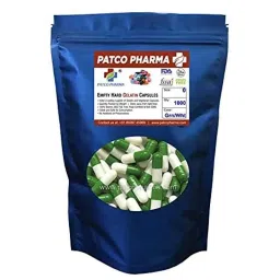 Patco Pharma 500mg Gelatine Green &a; White Empty Capsule for Size 0 Capsule (Pack of 1000)-image-90
