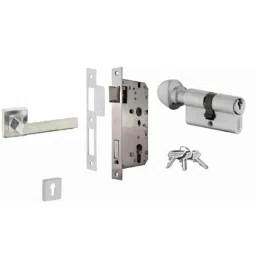 Dorset ML Series Fabio 60mm Stainless Steel Silver Chrome Finish Door Handle Lock Set with Knob &a; Key-picture-12