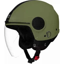 Studds Urban Super Expanded Polystyrene Military Green With Black Strip Open Face Open Face Helmet, Size: Xtra Large-picture-46