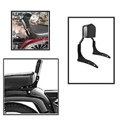 AOW Harley Style Backrest Support Pillion Balck Cushion Back Rest Full Black Bar for Royal Enfield Models RE-26-image-85