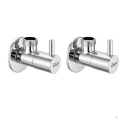 Zap Brass Chrome Finish Angle Valve with Wall Flange for Bathroom Tap, Jet Spray, Shower &a; Geyser (Pack of 2)-picture-10