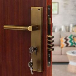 Saze 10 inch Stainless Steel Antique Brass Finish Cylindrical Plate 4 Bullet Pin Mortise Door Lock Handle Set with 3 Computer Keys, Mg303-image-84