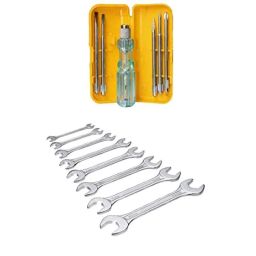 Hillgrove HGCM248 Chrome Vanadium Steel 5 in 1 Multipurpose Screwdriver with 8Pcs Open Ended Wrench Set-25