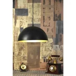 Tucasa Iron Bomb Shaped Pendent Light with Black-Gold Shade, HG-20-image-7