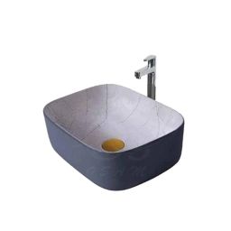 Osam 410x335x150mm Ceramic White &a; Grey Glossy Bathroom Wash Basin, OS-169-image-65