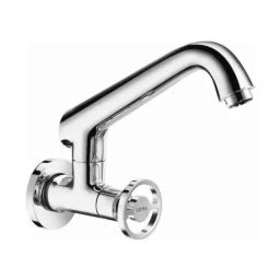 Cera Drive Stainless Steel Sink Cock with 188mm Long Swivel Spout &a; Wall Flange, F2011261-image-28