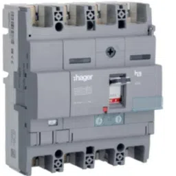 Hager 250A 4 Pole h3 Thermal Magnetic Release MCCB, HHB251Z, Breaking Capacity: 25 kA-2