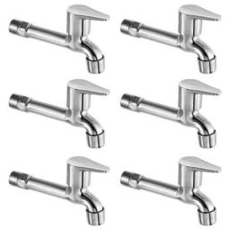Drizzle VistaMini 6 Pcs Brass Chrome Finish Silver Long Body Bib Cock Set with Foam Flow, LONGVISTAMINI6-picture-36