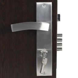 Homexpert LB10002 10 inch 60mm Stainless Steel Silver Cylindrical Plate Both Side Key Mortise Door Lock Set-image-69
