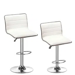 Da Urban Flash White Height Adjustable &a; Revolving Bar Stool Chair (Pack of 2)-picture-9
