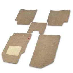 Elegant Popcorn 5 Pcs Polypropylene &a; Non Woven Beige 2D Car Floor Mat Set for Datsun Go-picture-2