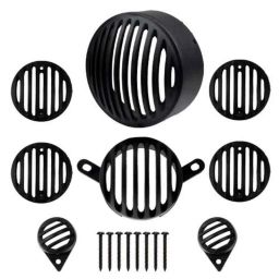 AllExtreme EXB8GCP Black PVC Front Rear Head Light Grill Cover Set with Tail Lamp Indicator Cup-picture-9