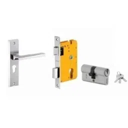 Dorset HL Series Piera 60mm Stainless Steel Silver Chrome Finish Door Handle Lock Set with Both Side Key Cylinder (Pack of 2)-image-96