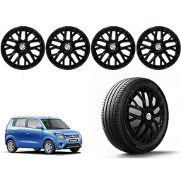 Auto Pearl 4 Pcs 14 inch Polypropylene Black Press Type Car Wheel Cover Set with Retention Ring for Maruti Suzuki WagonR Type 4 2019-2022, 14WC_Phoenix_Black_WagonR_2019_22-picture-37