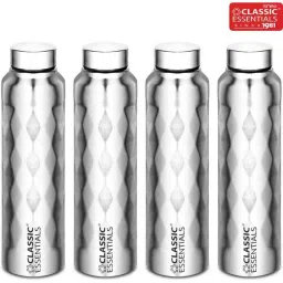 Classic Essentials 1000ml Stainless Steel Silver Puro Water Bottle (Pack of 4)-picture-29