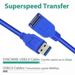 Mak World 1.5m USB 3.0 High Speed Extension Data Cable for Keyboard, Mouse, Flash Drive, Hard Drive &a; Printer image 3