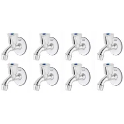 Spazio Stainless Steel Chrome Finish Trio Collection Bib Cock with Wall Flange (Pack of 8)-picture-45
