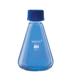 Borosil 150ml GL25 Erlenmeyer Conical Flask with Screw Cap, 5021018-3