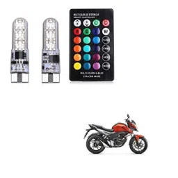 Kozdiko 2 Pcs T10 LED RGB Bike Interior Fancy/Parking Remote Control Light Set for Honda CB Hornet 160R-picture-48
