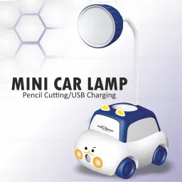 Rechargeable 360° Foldable Toy Car Design Kids Table Lamp With Pencil Sharpner 3 hrs Flood Lamp Emergency Light-28
