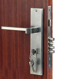 Homexpert MG306 10 inch 60mm Stainless Steel Satin Finish Cylindrical Plate Both Side Key Mortise Door Lock Set-image-54