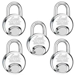 Link 65mm Stainless Steel Round Hardened Shackle Padlock with 3 Iron Keys &a; Free Key Hanger, HT-R65-SS (Pack of 5)-picture-12