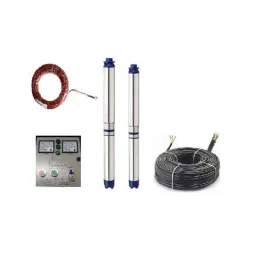 Jindal 1.5HP Single Phase Oil Filled Borewell Submersible Pump with Control Panel, 60m Safety Wire &a; 50m Submersible Cable-7