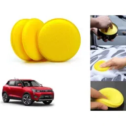 Auto Pearl Polyurethane Beige Washing &a; Waxing Polish Foam Sponge for XUV 300 2019 (Pack of 3)-picture-19