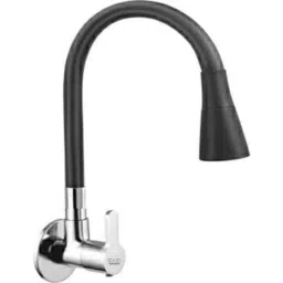 Spazio SmartBuy Fusion Flexo Brass Chrome Finish Flexible Sink Faucet with Wall Flange-picture-4