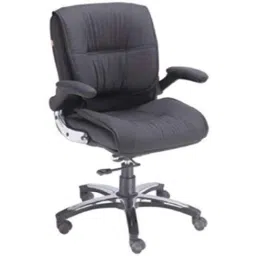 KDF Mart Upholstery Fabric Black Medium Back Adjustable Executive Swivel Chair with Back Support, MIS143-image-66