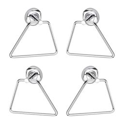 Aligarian Stainless Steel Chrome Finish Wall Mounted Triangle Round Base Solid Towel Ring (Pack of 4)-25