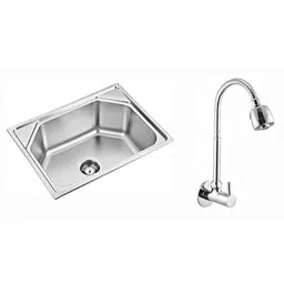 Spazio 24x18x10 inch Stainless Steel Silver Sink with Flexible Sink Cock-picture-10