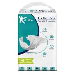 K-Life 12 Pcs 48-57 inch Cotton Pant Style Adult Diapers Set, Size: XL-image-30