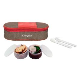 Carrolite 400ml Brown &a; White Plastic Lunchbox, White_P-48 (Pack of 5)-image-72