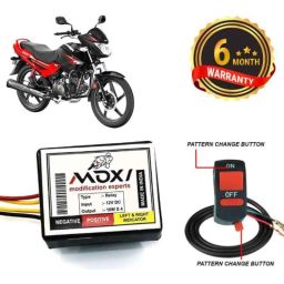 Auto Pearl 12V Black Front &a; Rear Flasher Indicator Light with Switch for Hero Glamour Programmed FI BS6-17