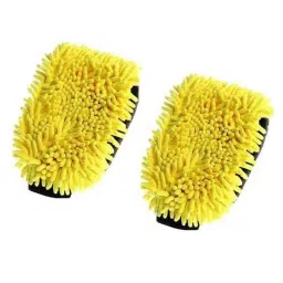 AllExtreme 2 Pcs Yellow &a; Grey Double-Sided Microfiber Mitt Reusable Duster Glove Set for Wet &a; Dry Applications-18