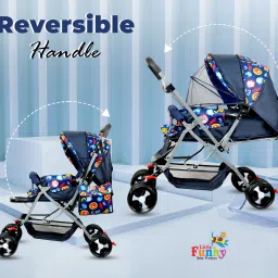 little funky Adjustable backrest, 360° Swivel Wheel , Reversible Handlebar Pram Stroller image 4