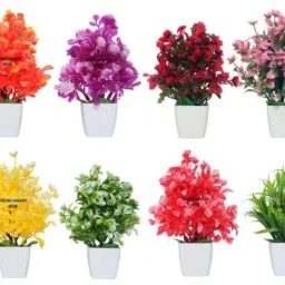 Multicolor Wild Flower Artificial Flowerwith Pot-18