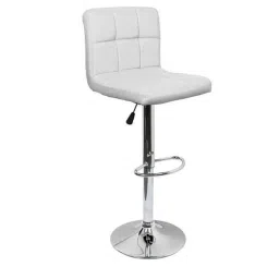 Chair Garage PU Leatherette White Adjustable Height Bar Stool, CG10-image-10