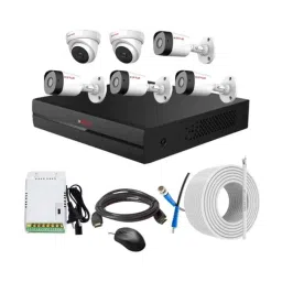 CP Plus 2.4MP Full HD Audio Indoor &a; Outdoor CCTV Combo Kit with 8Ch DVR, 4 Bullet 2 Dome Camera, 8Ch SMPS, 70m Copper Cable &a; Connectors-92