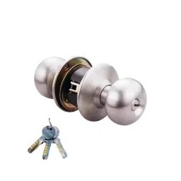Dorset 60mm Silver Satin Finish Stainless Steel Cylindrical Knob Lock, ETTOSS (Pack of 3)-image-46